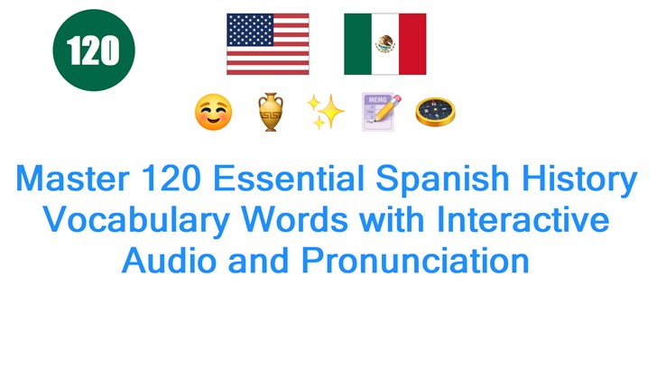 Master 120 Essential Spanish History Vocabulary Words with Interactive Audio and Pronunciation